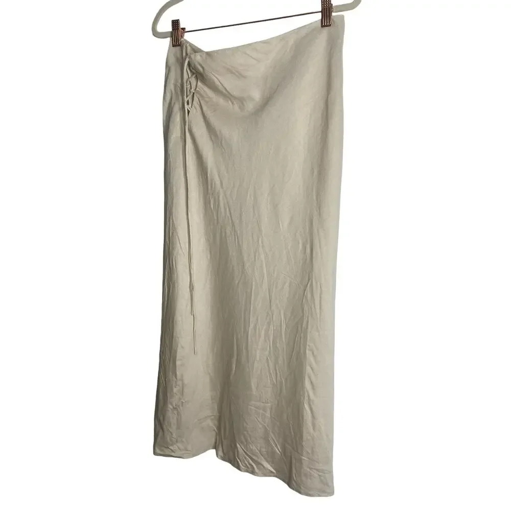 Song Of Style Noa Midi Skirt Linen Blend Lighweight Boho Party Cocktail Formal S
